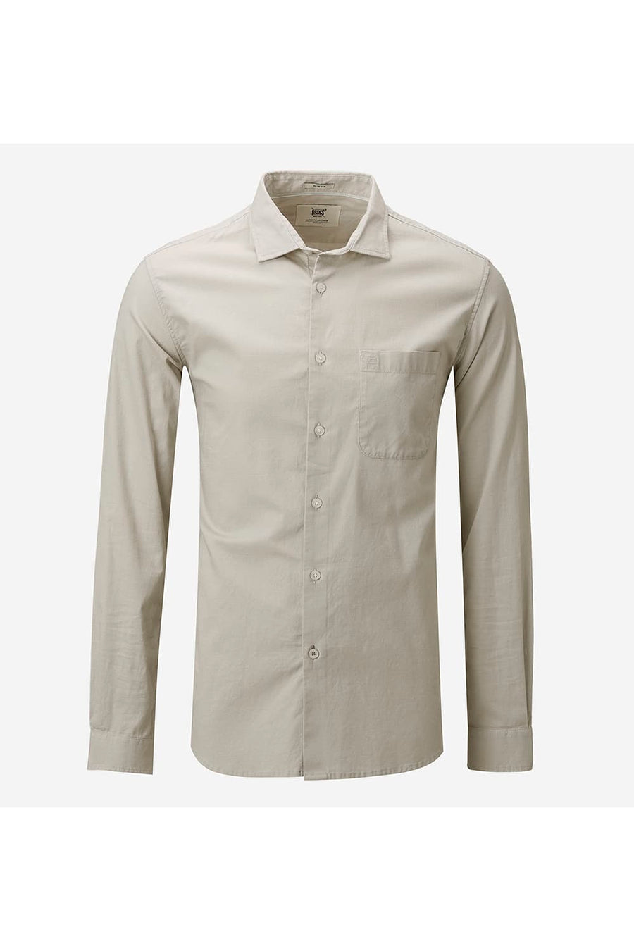BASICS SLIM FIT NAVY COTTON SLUB DOBBY SHIRT
