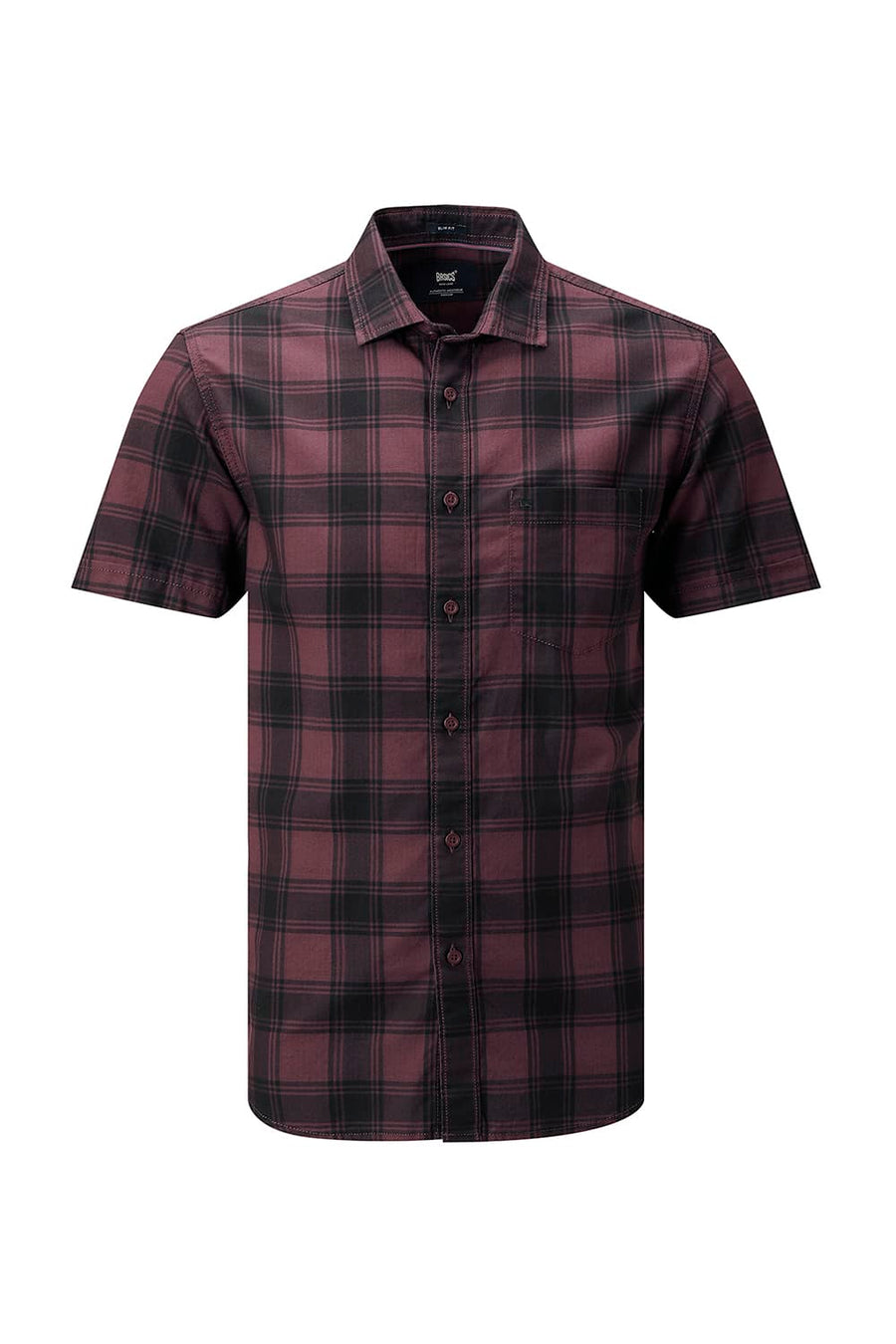 BASICS SLIM FIT BLACK COTTON HERRING BONE CHECKS HALFSLEEVES SHIRT