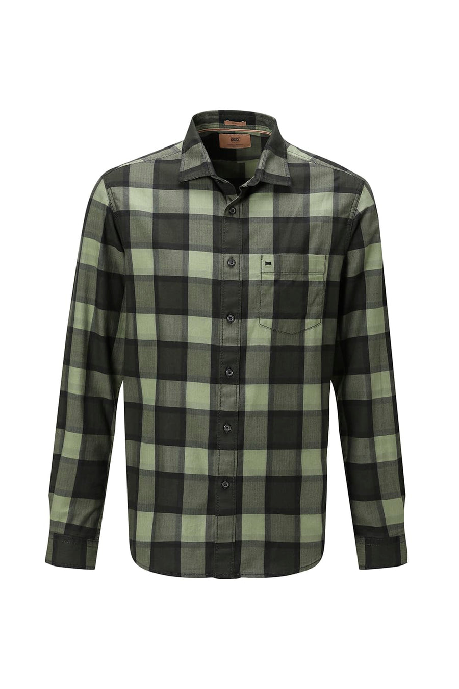 BASICS SLIM FIT  COTTON HERRING BONE CHECKS SHIRT