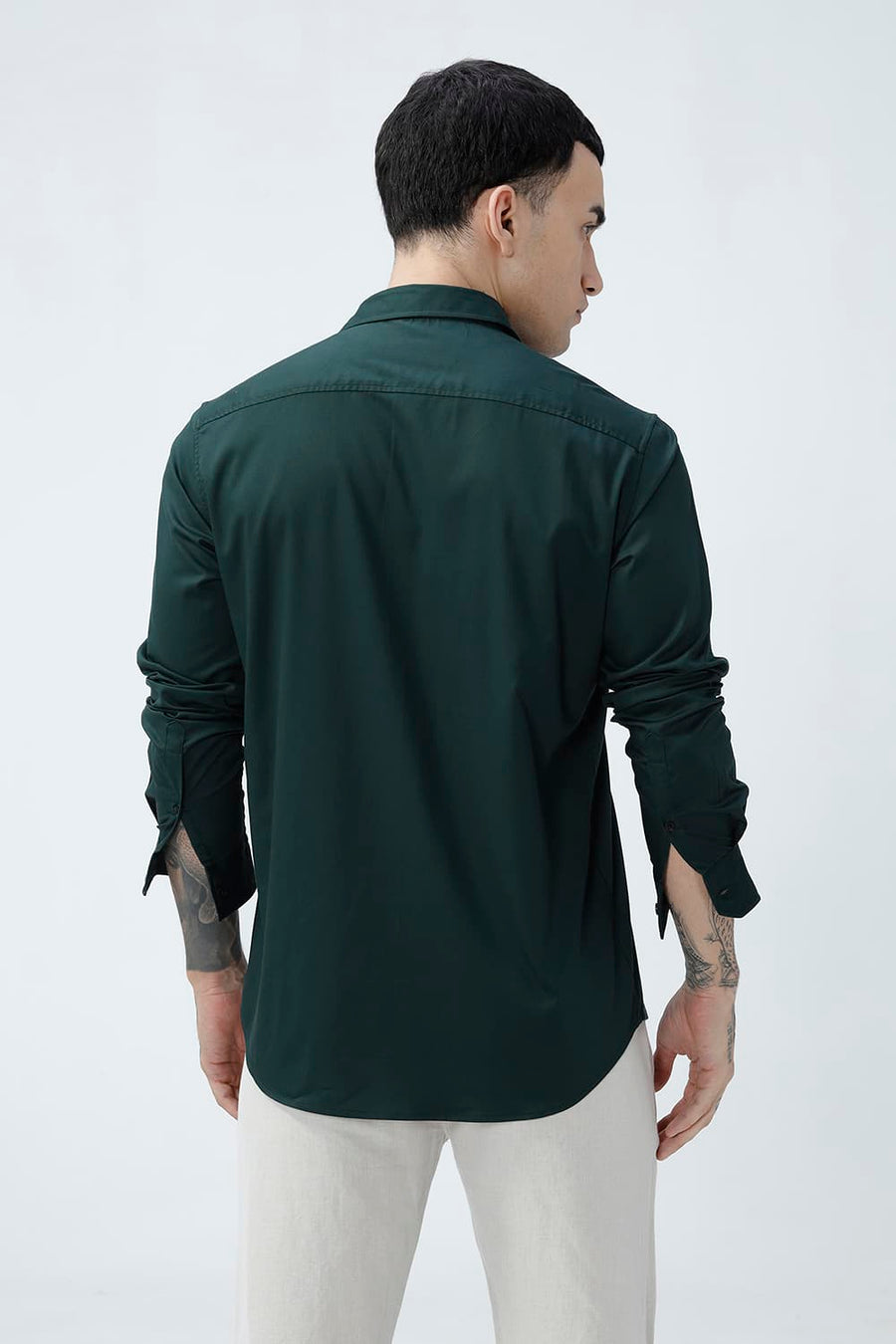 BASICS SLIM FIT  BAMBOO POLYESTER STRETCH SHIRT