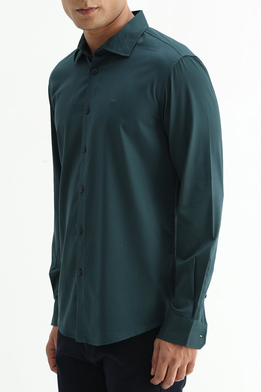 BASICS SLIM FIT  BAMBOO POLYESTER STRETCH SHIRT