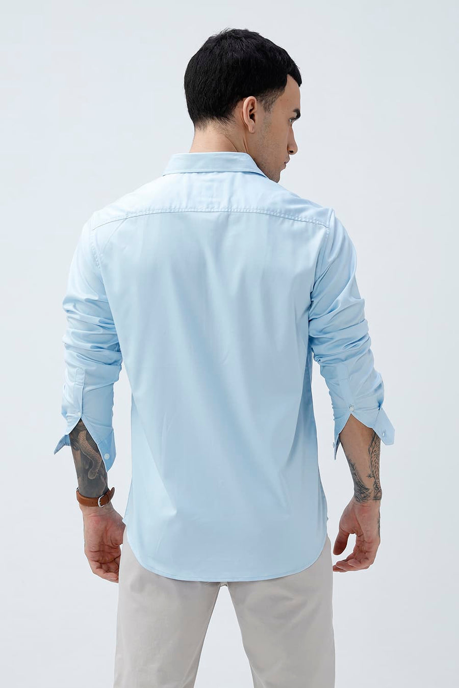 BASICS SLIM FIT  BAMBOO POLYESTER STRETCH SHIRT