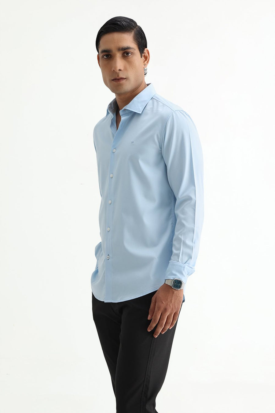 BASICS SLIM FIT  BAMBOO POLYESTER STRETCH SHIRT