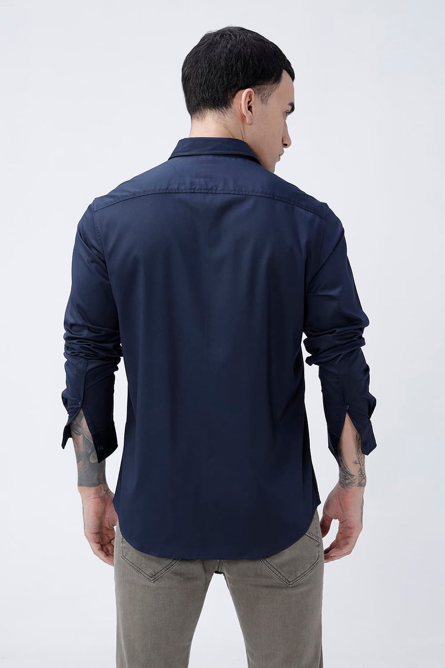 BASICS SLIM FIT  BAMBOO POLYESTER STRETCH SHIRT