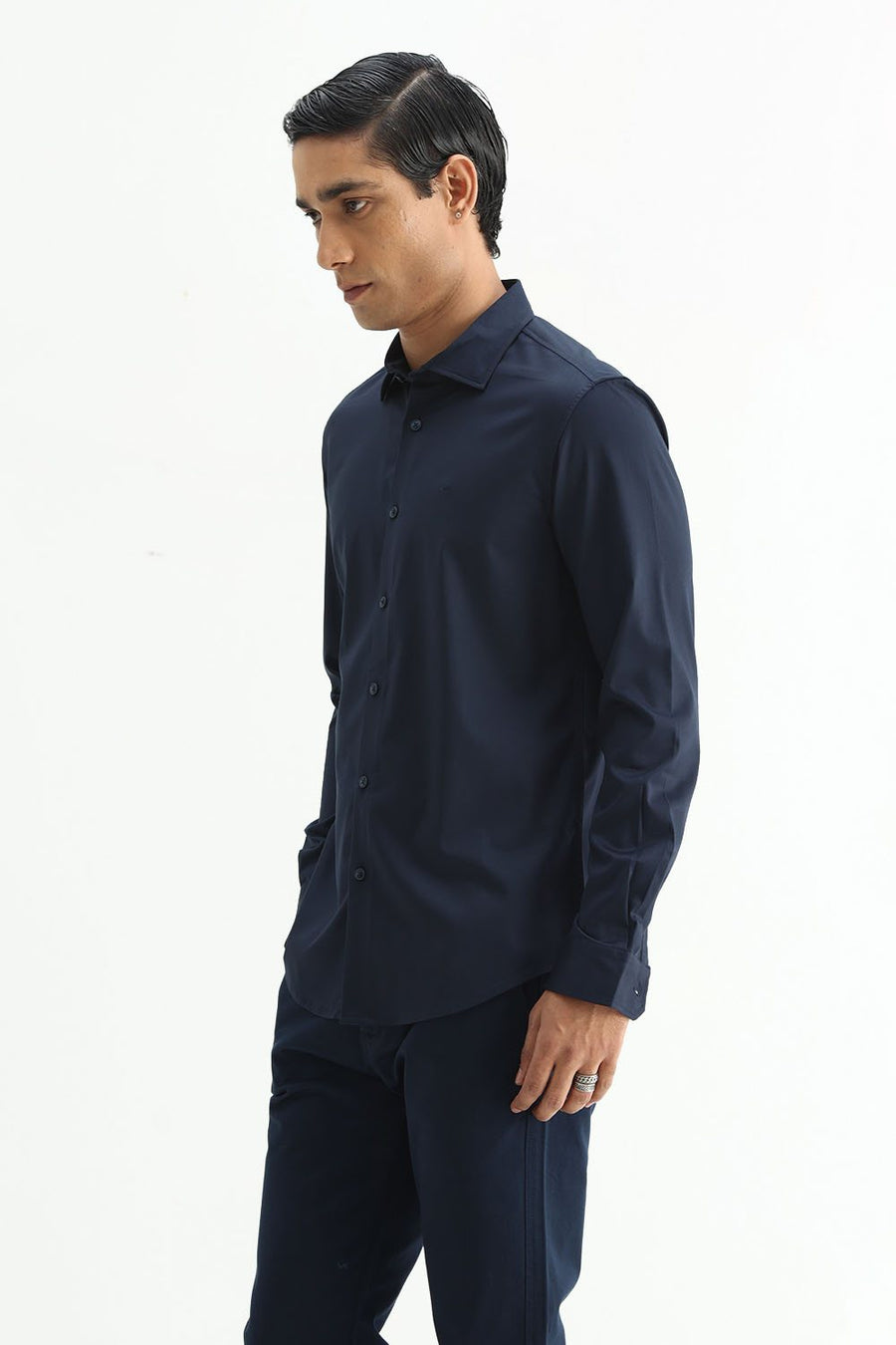 BASICS SLIM FIT  BAMBOO POLYESTER STRETCH SHIRT