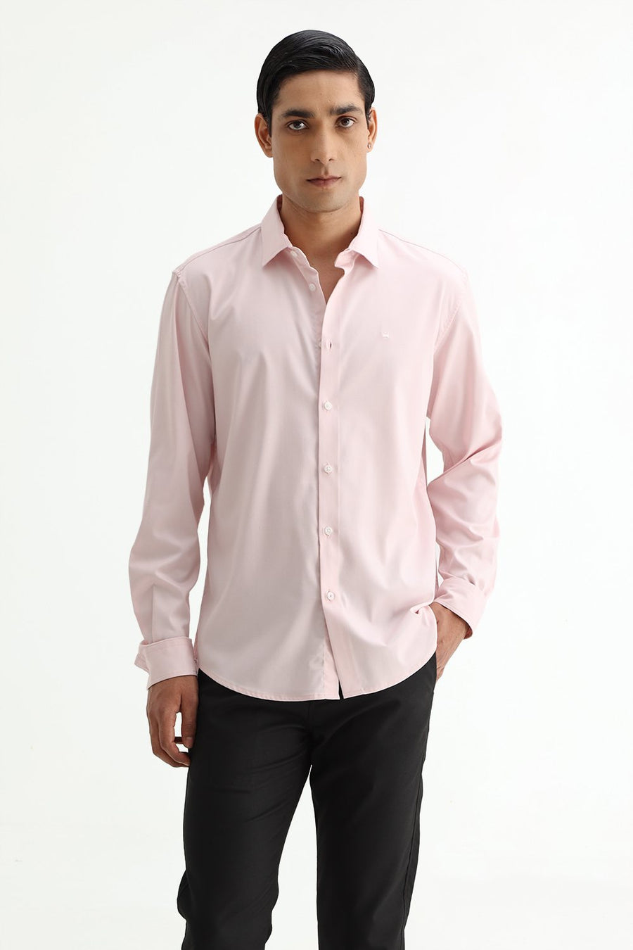 BASICS SLIM FIT  BAMBOO POLYESTER STRETCH SHIRT