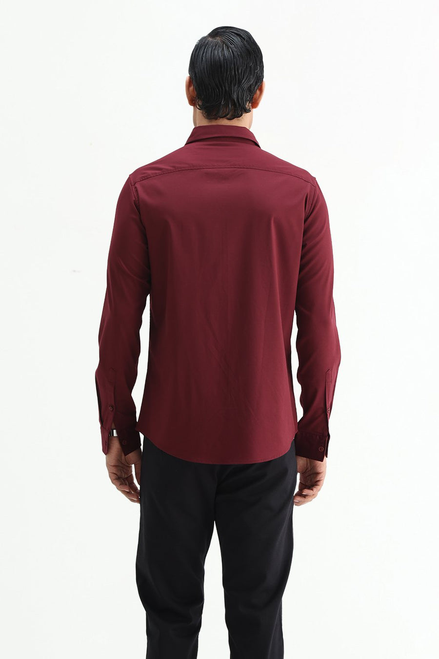 BASICS SLIM FIT  BAMBOO POLYESTER STRETCH SHIRT