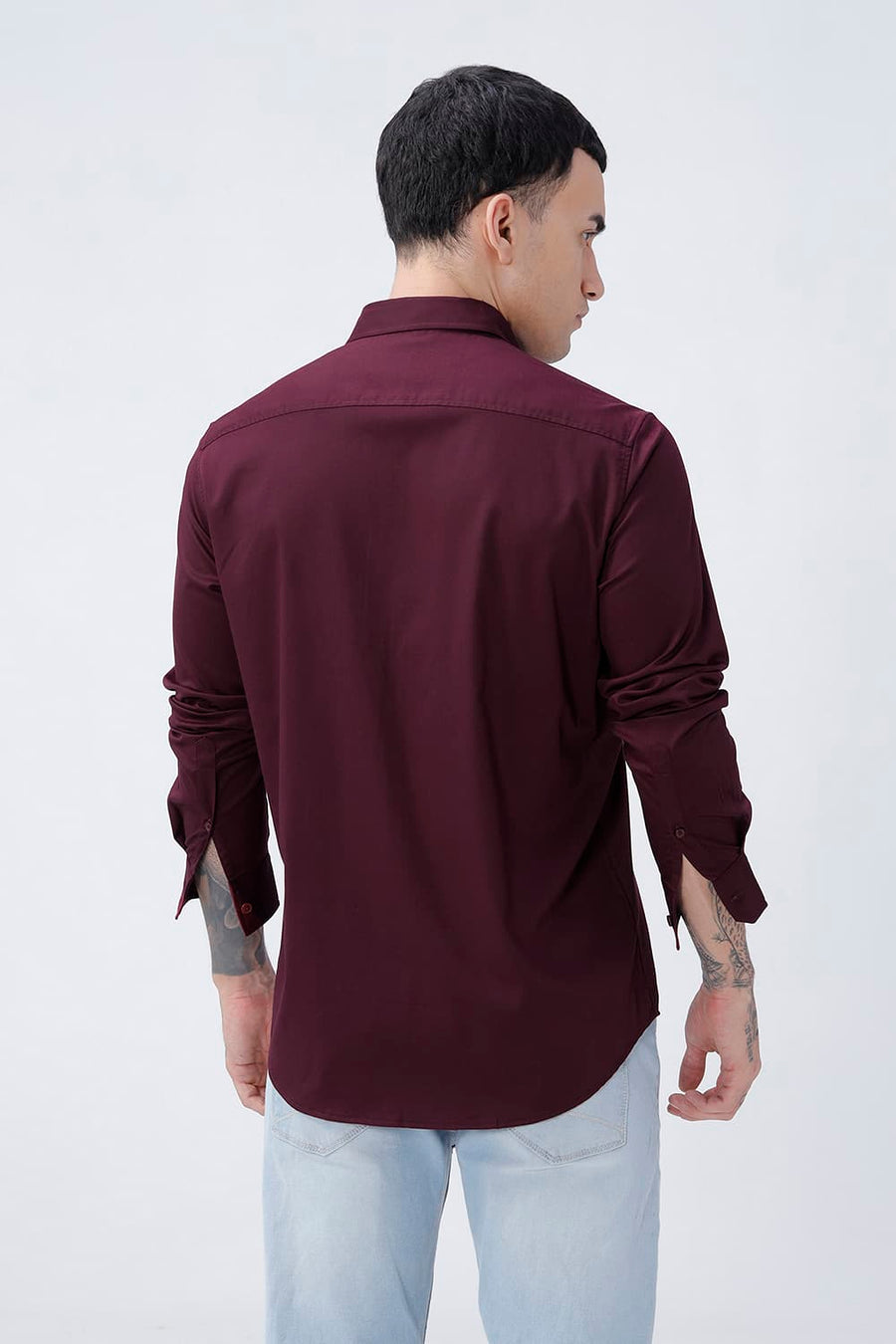 BASICS SLIM FIT  BAMBOO POLYESTER STRETCH SHIRT