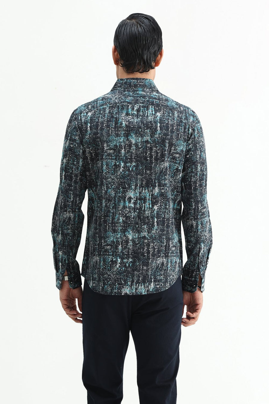 BASICS SLIM FIT  COTTON DIGITAL PRINTED SHIRT