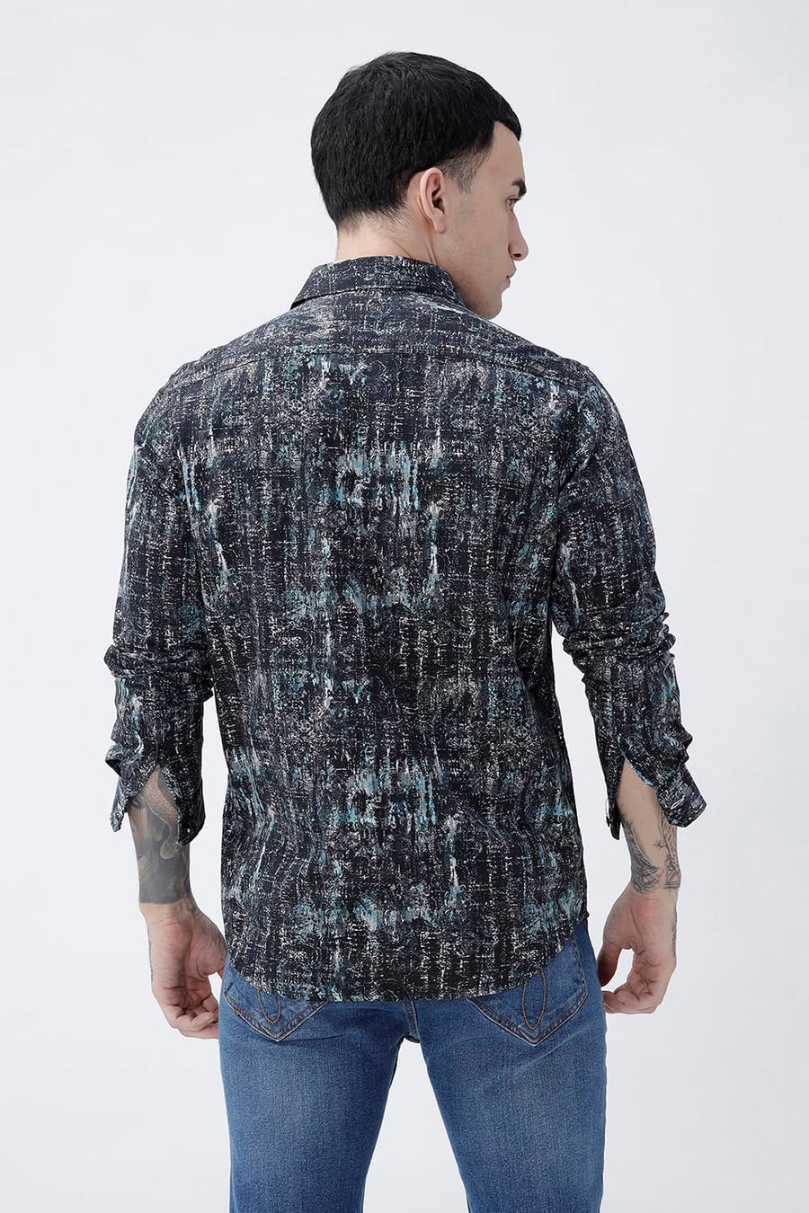 BASICS SLIM FIT  COTTON DIGITAL PRINTED SHIRT