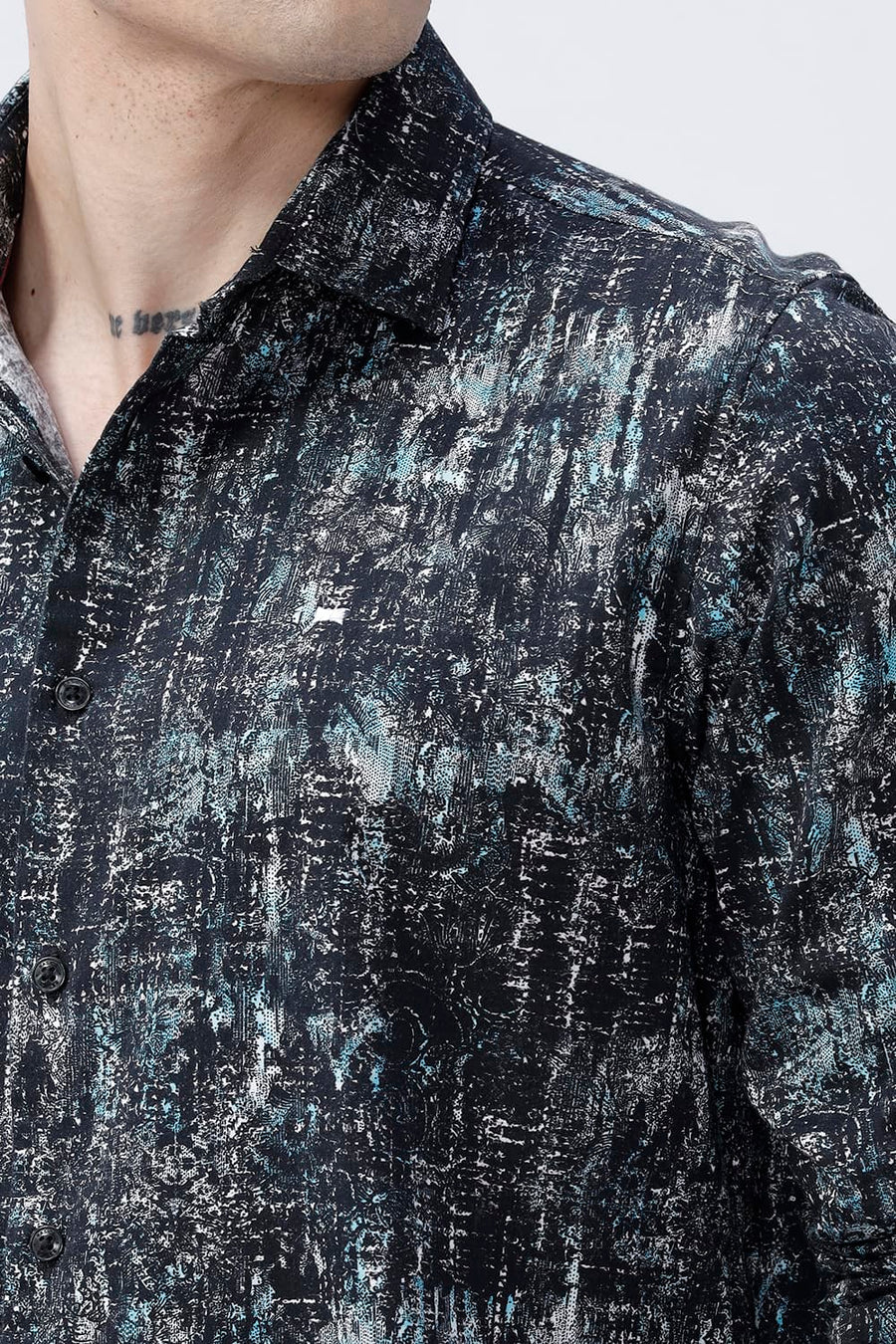 BASICS SLIM FIT  COTTON DIGITAL PRINTED SHIRT