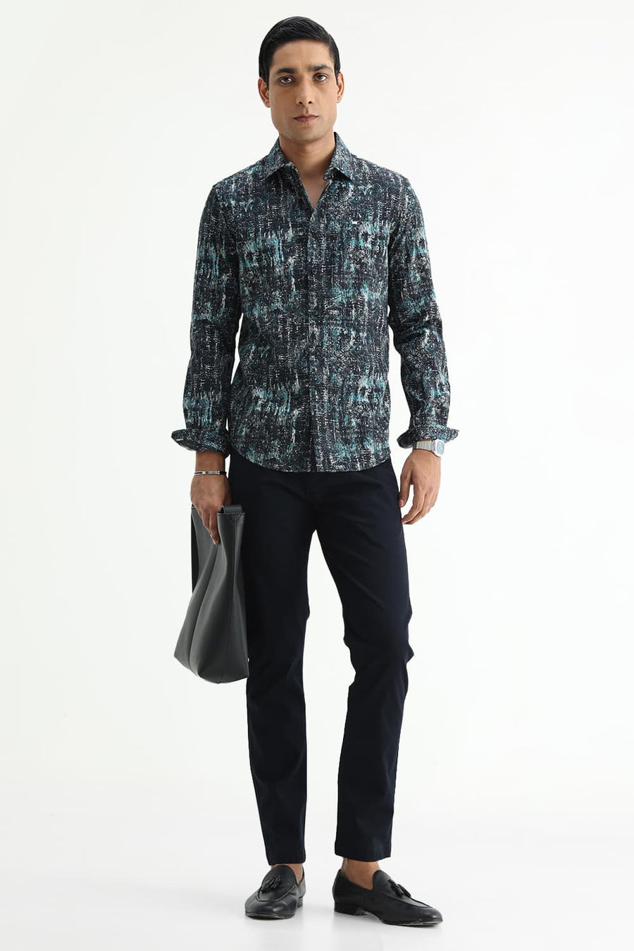 BASICS SLIM FIT  COTTON DIGITAL PRINTED SHIRT