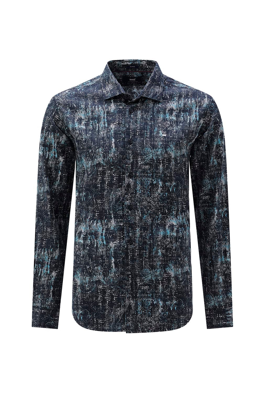 BASICS SLIM FIT  COTTON DIGITAL PRINTED SHIRT