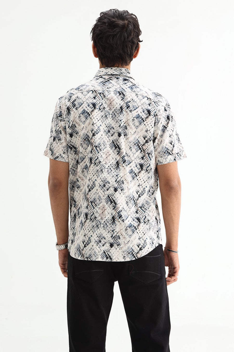 BASICS SLIM FIT  COTTON DIGITAL PRINTED SHIRT
