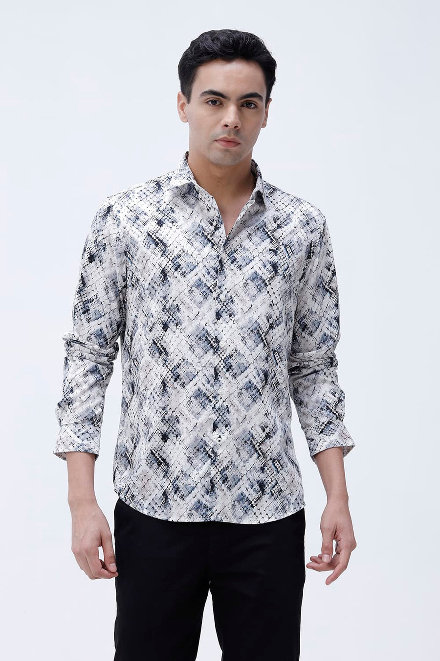 BASICS SLIM FIT  COTTON DIGITAL PRINTED SHIRT