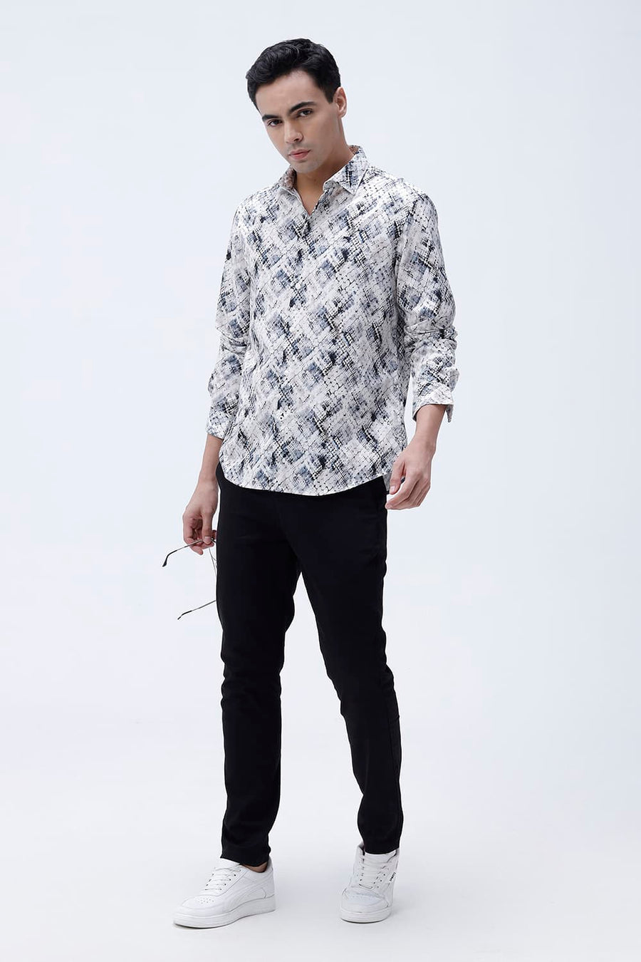 BASICS SLIM FIT  COTTON DIGITAL PRINTED SHIRT