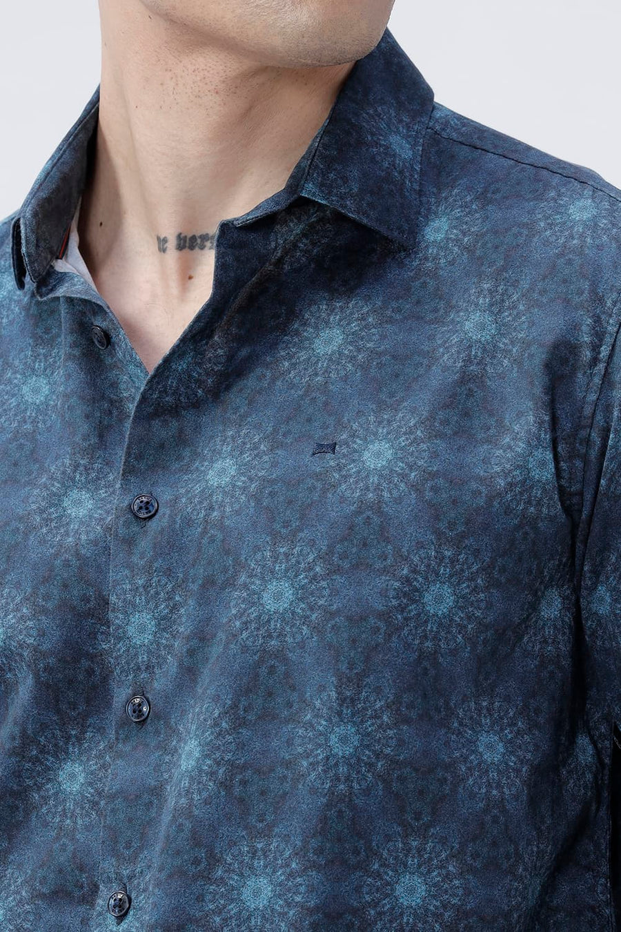 BASICS SLIM FIT  COTTON DIGITAL PRINTED SHIRT