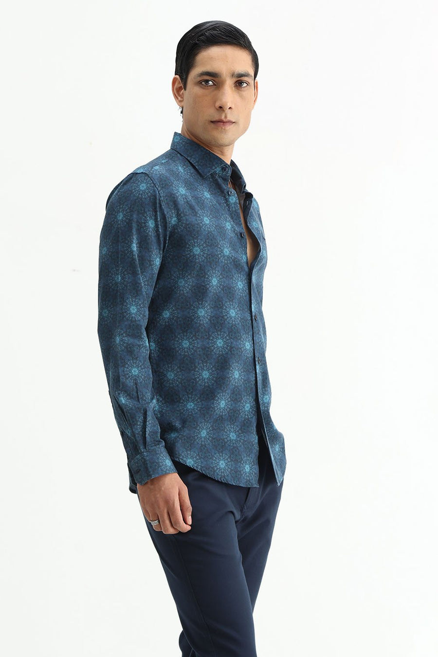 BASICS SLIM FIT  COTTON DIGITAL PRINTED SHIRT
