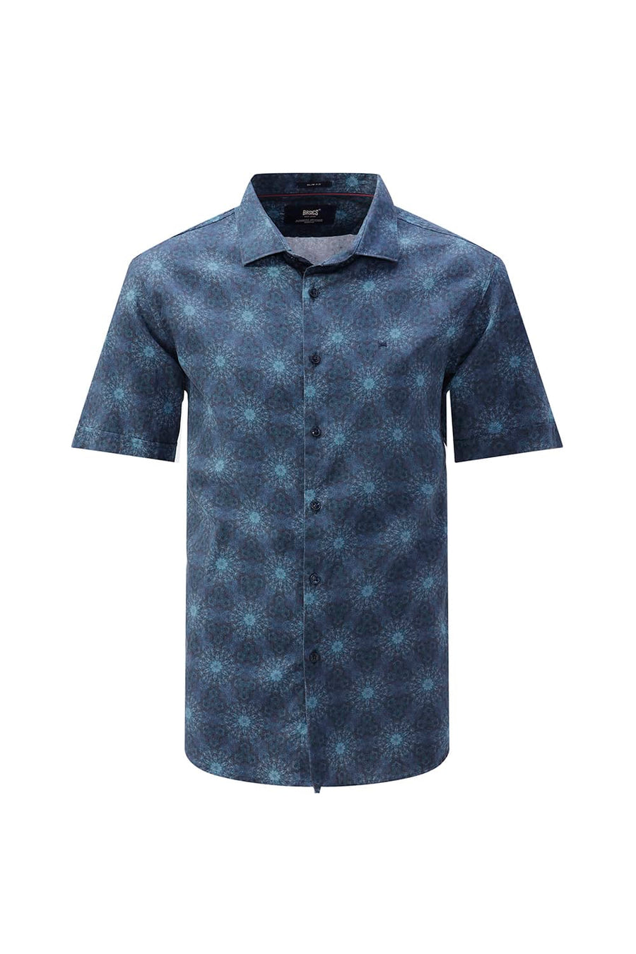 BASICS SLIM FIT  COTTON DIGITAL PRINTED HALFSLEEVES SHIRT