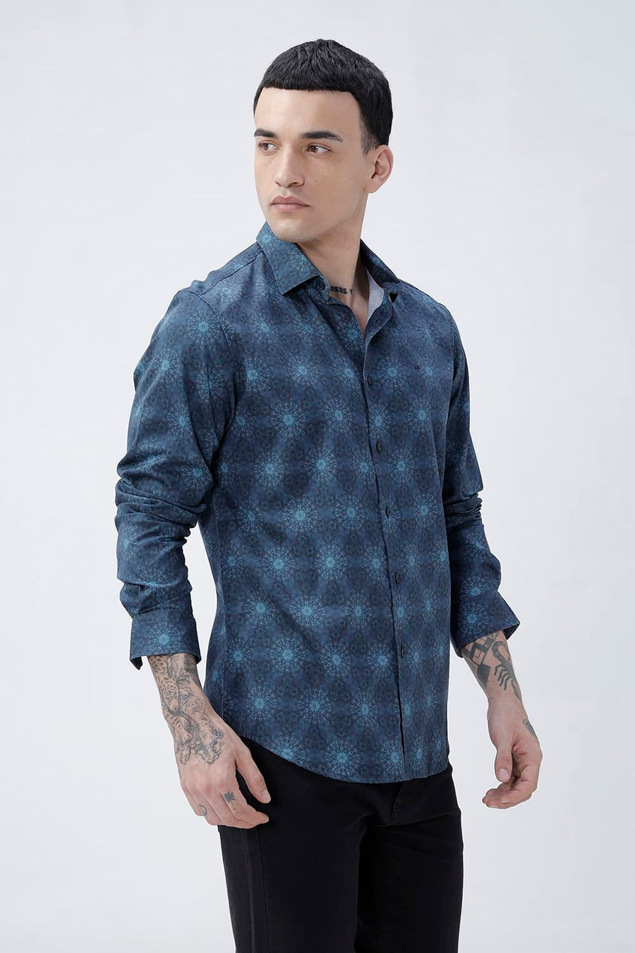 BASICS SLIM FIT  COTTON DIGITAL PRINTED SHIRT