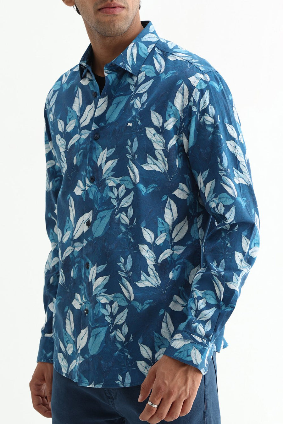 BASICS SLIM FIT  COTTON DIGITAL PRINTED SHIRT