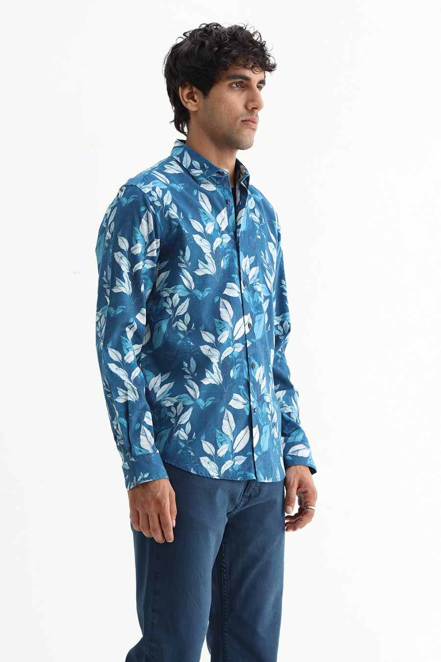 BASICS SLIM FIT  COTTON DIGITAL PRINTED SHIRT