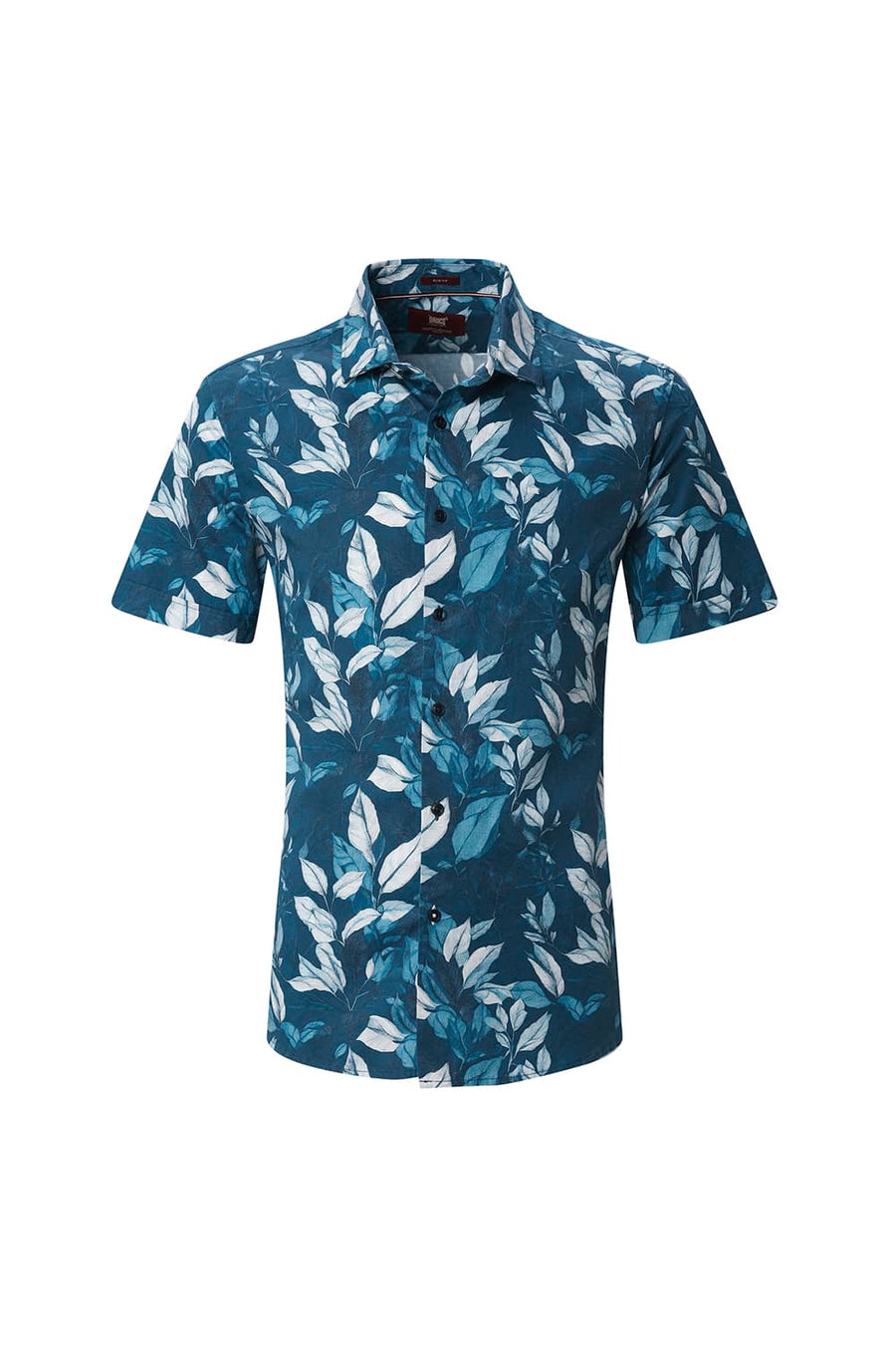 BASICS SLIM FIT  COTTON DIGITAL PRINTED HALFSLEEVES SHIRT