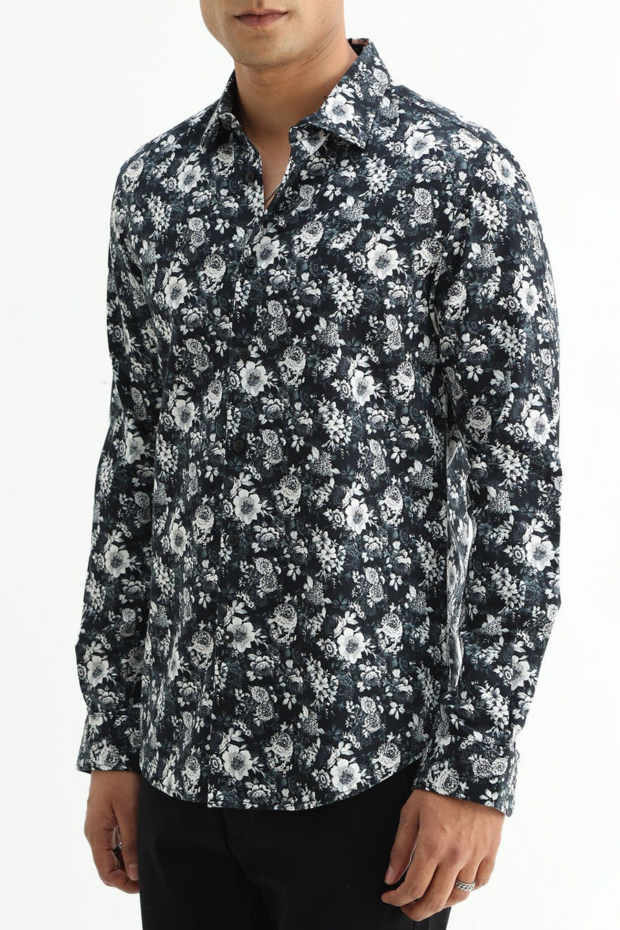BASICS SLIM FIT  COTTON DIGITAL PRINTED SHIRT