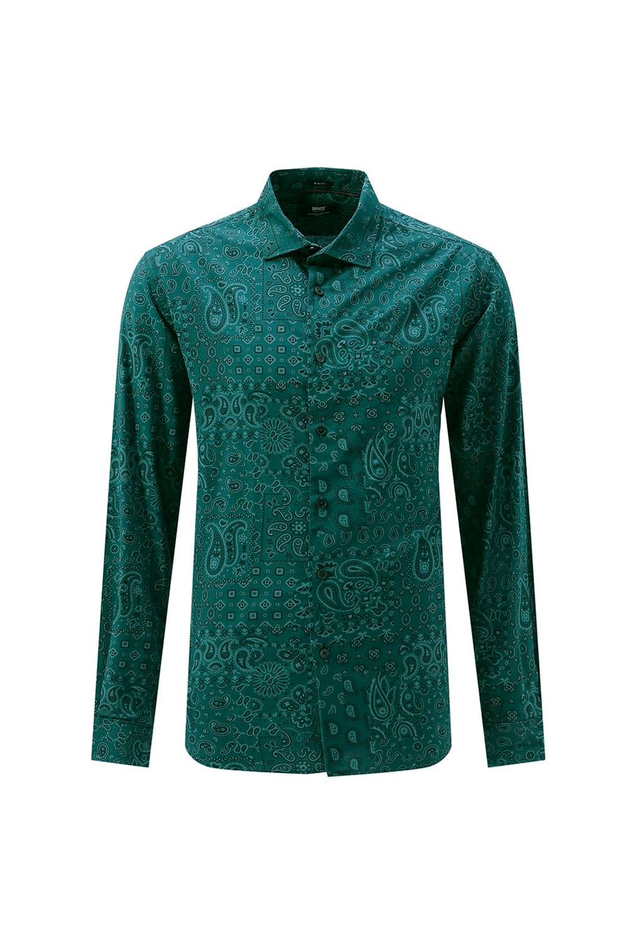BASICS SLIM FIT  COTTON VISCOSE PRINTED SHIRT