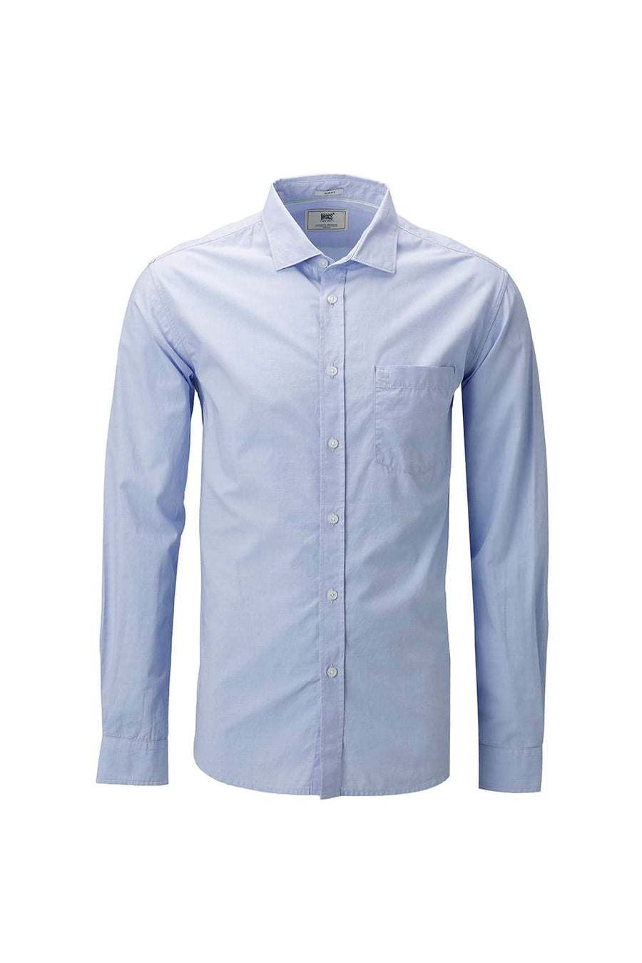 BASICS SLIM FIT HEATHER BLUE COTTON FIL-A-FIL SHIRT