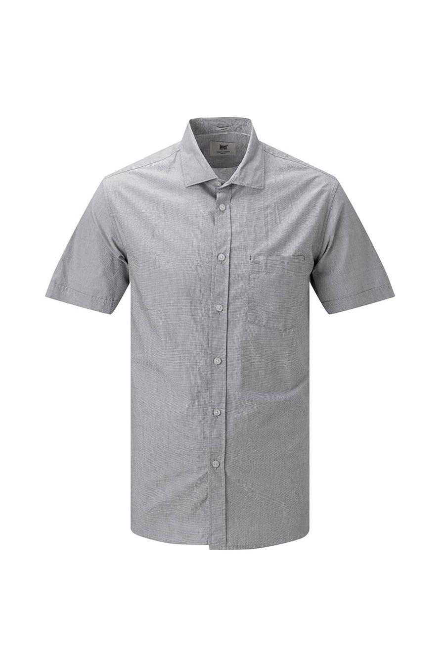BASICS SLIM FIT ASH GREY COTTON FIL-A-FIL HALFSLEEVES SHIRT