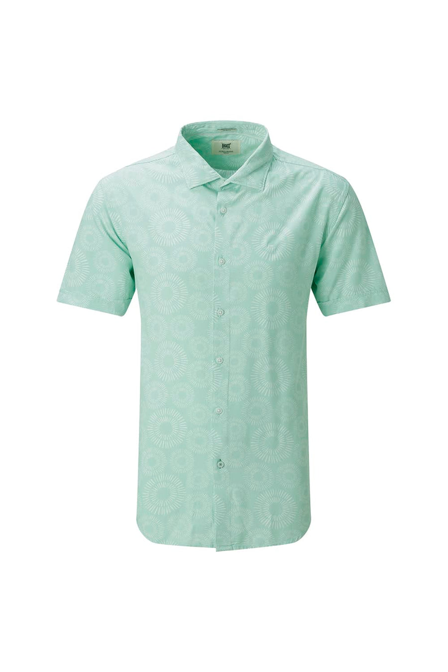 BASICS SLIM FIT  COTTON VISCOSE PRINTED HALFSLEEVES SHIRT