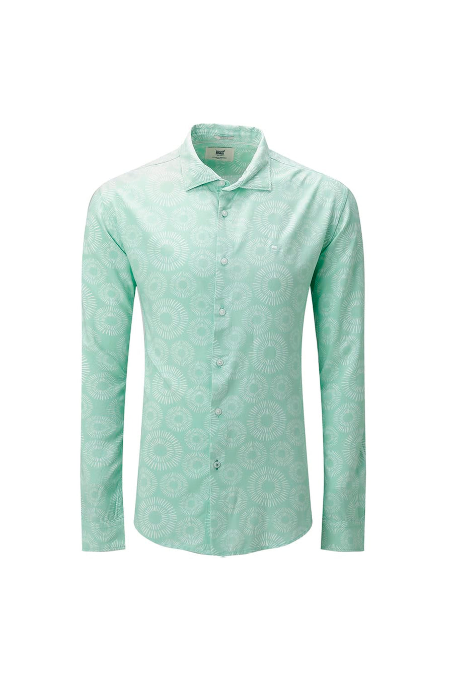 BASICS SLIM FIT  COTTON VISCOSE PRINTED SHIRT