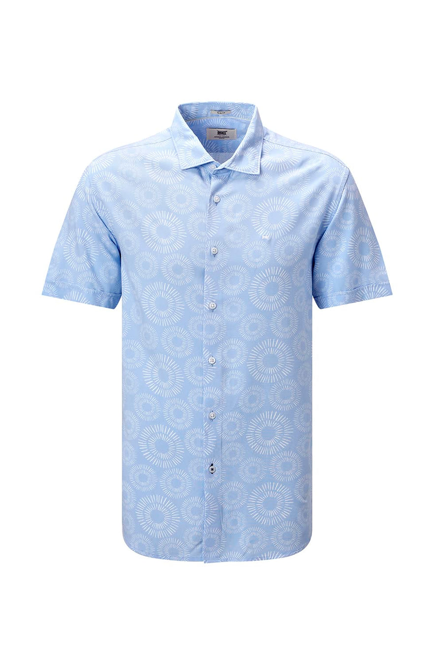 BASICS SLIM FIT  COTTON VISCOSE PRINTED HALFSLEEVES SHIRT