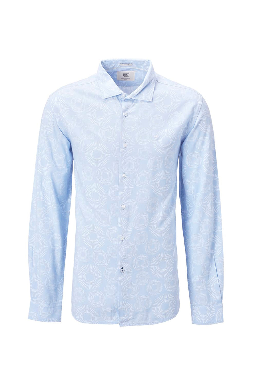 BASICS SLIM FIT  COTTON VISCOSE PRINTED SHIRT
