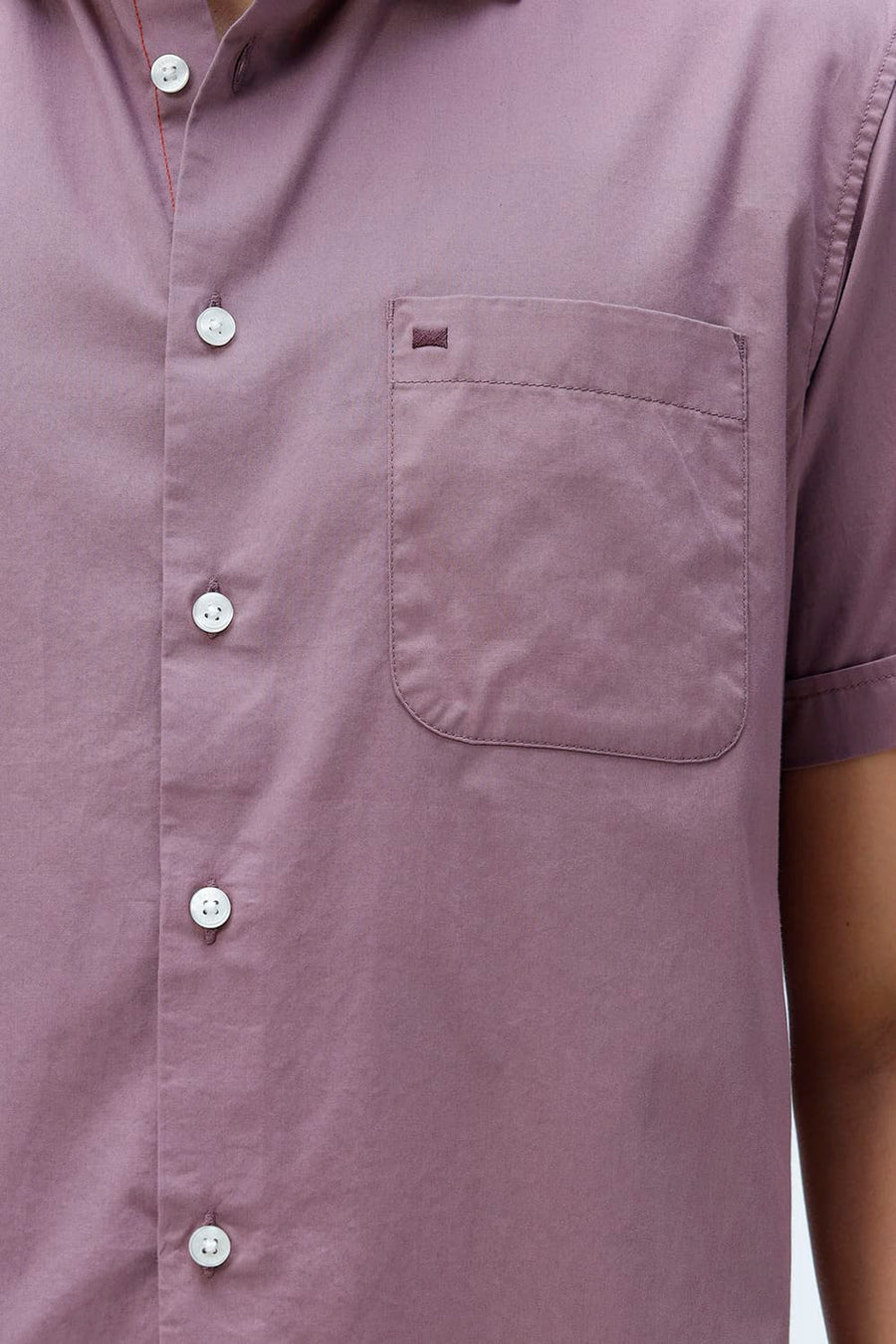 BASICS SLIM FIT TOADSTOOL PURPLE COTTON TWILL HALFSLEEVES SHIRT