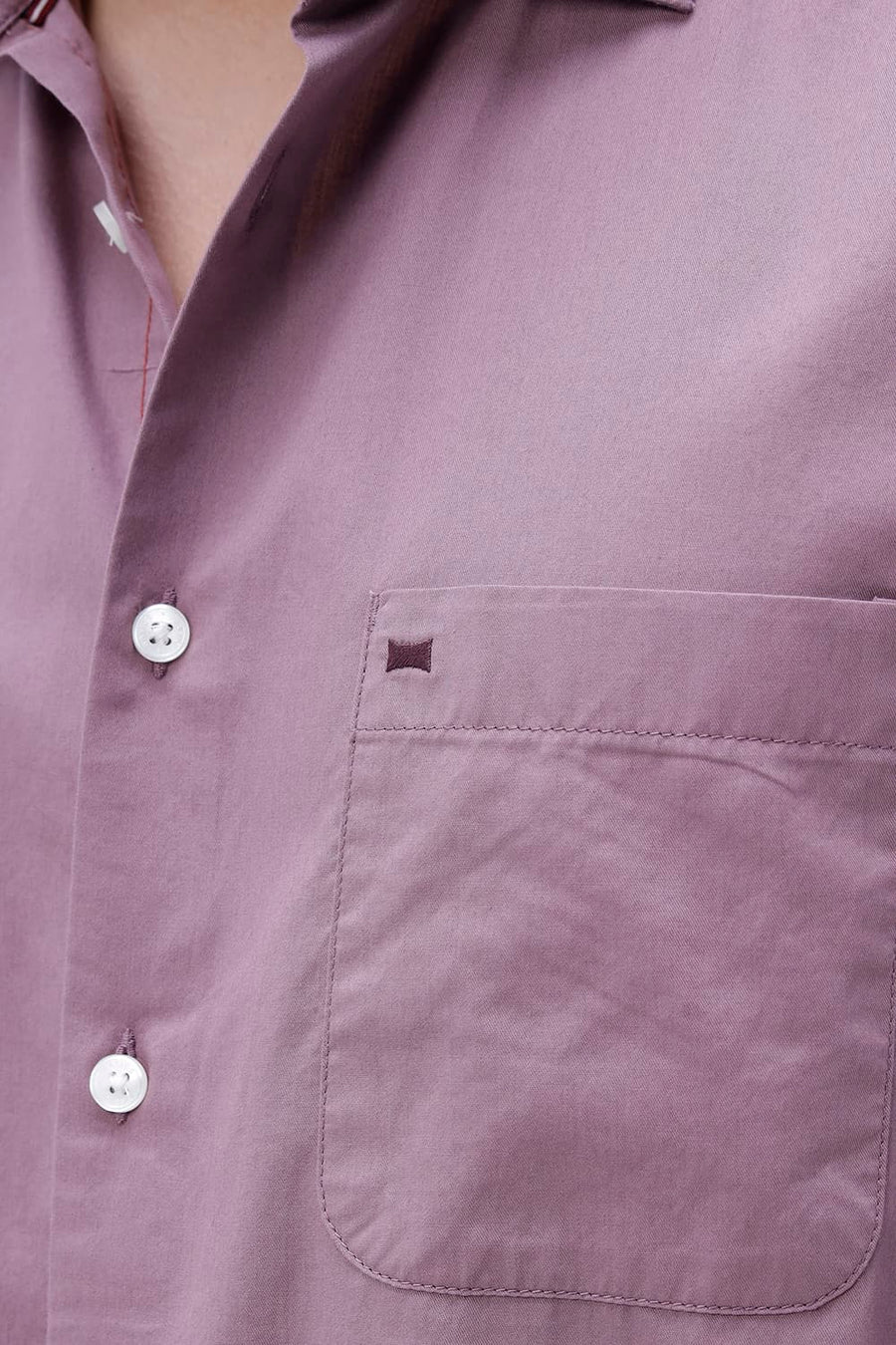 BASICS SLIM FIT TOADSTOOL PURPLE COTTON TWILL SHIRT