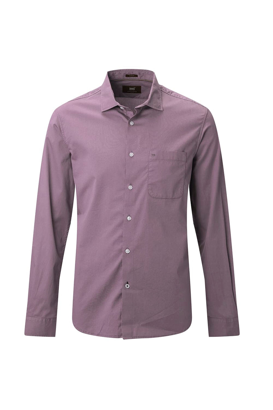 BASICS SLIM FIT TOADSTOOL PURPLE COTTON TWILL SHIRT