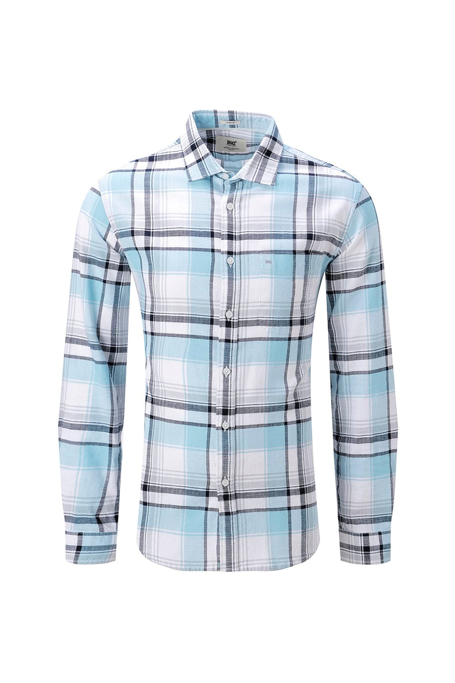 BASICS SLIM FIT  COTTON HOPSACK CHECKS SHIRT