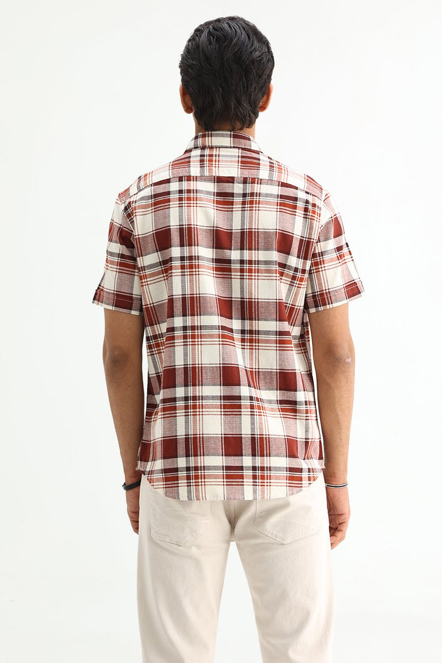 BASICS SLIM FIT  COTTON HOPSACK CHECKS SHIRT