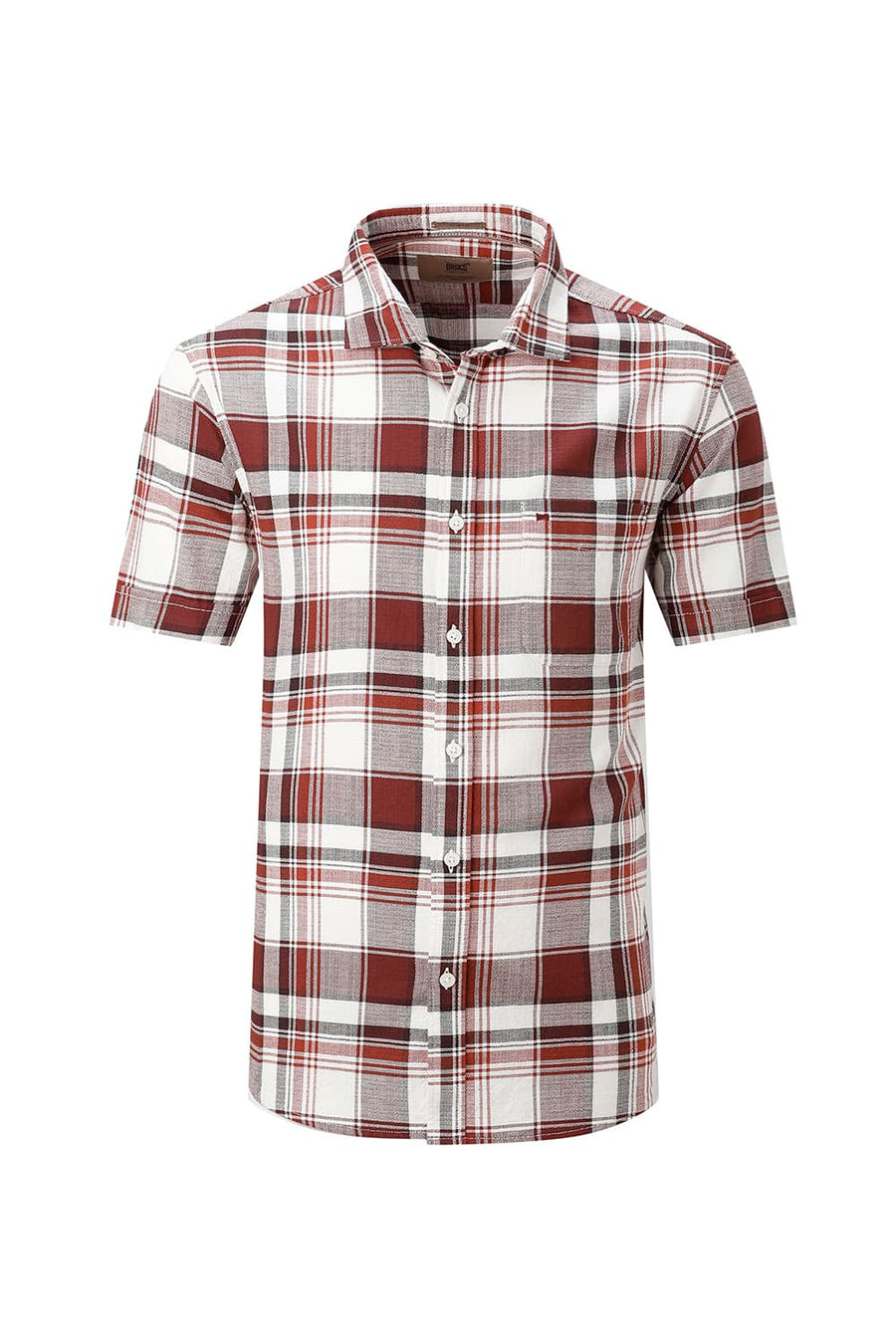 BASICS SLIM FIT  COTTON HOPSACK CHECKS HALFSLEEVES SHIRT