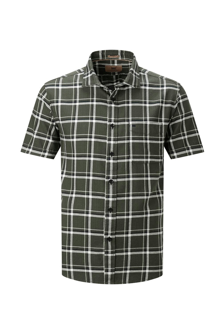 BASICS SLIM FIT  COTTON HOPSACK CHECKS HALFSLEEVES SHIRT