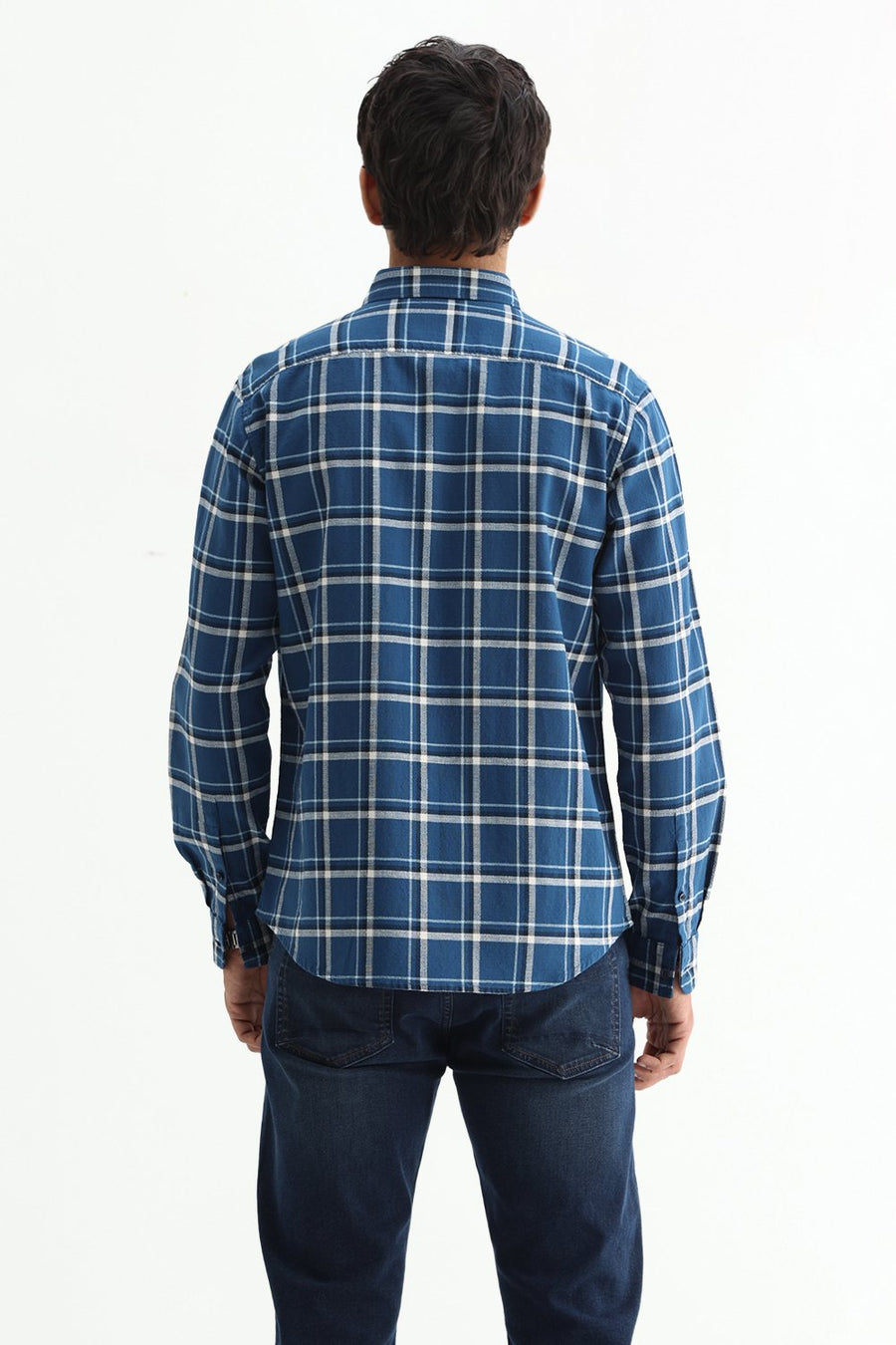 BASICS SLIM FIT  COTTON HOPSACK CHECKS SHIRT