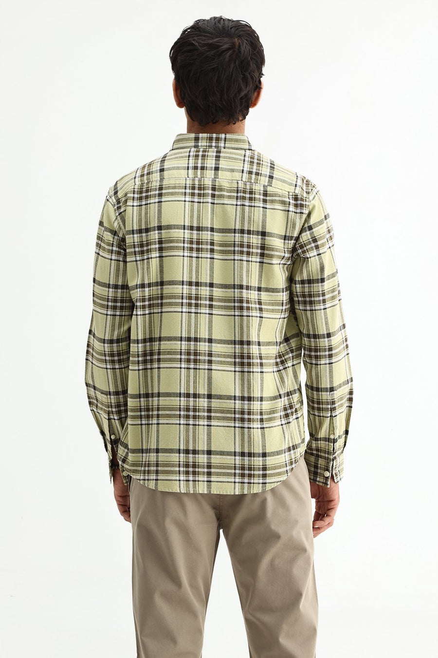 BASICS SLIM FIT  COTTON HOPSACK CHECKS SHIRT