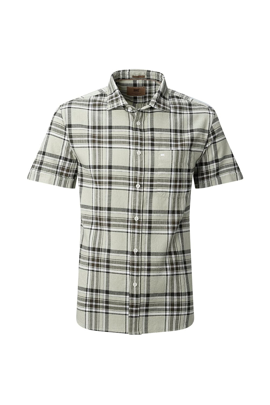 BASICS SLIM FIT  COTTON HOPSACK CHECKS HALFSLEEVES SHIRT