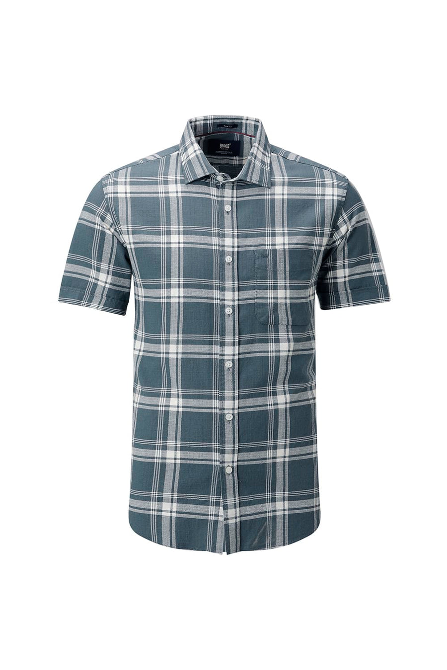 BASICS SLIM FIT  COTTON HOPSACK CHECKS HALFSLEEVES SHIRT