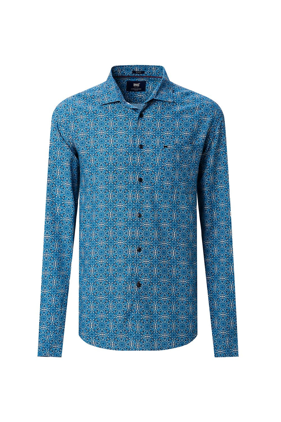 BASICS SLIM FIT  COTTON VISCOSE PRINTED SHIRT