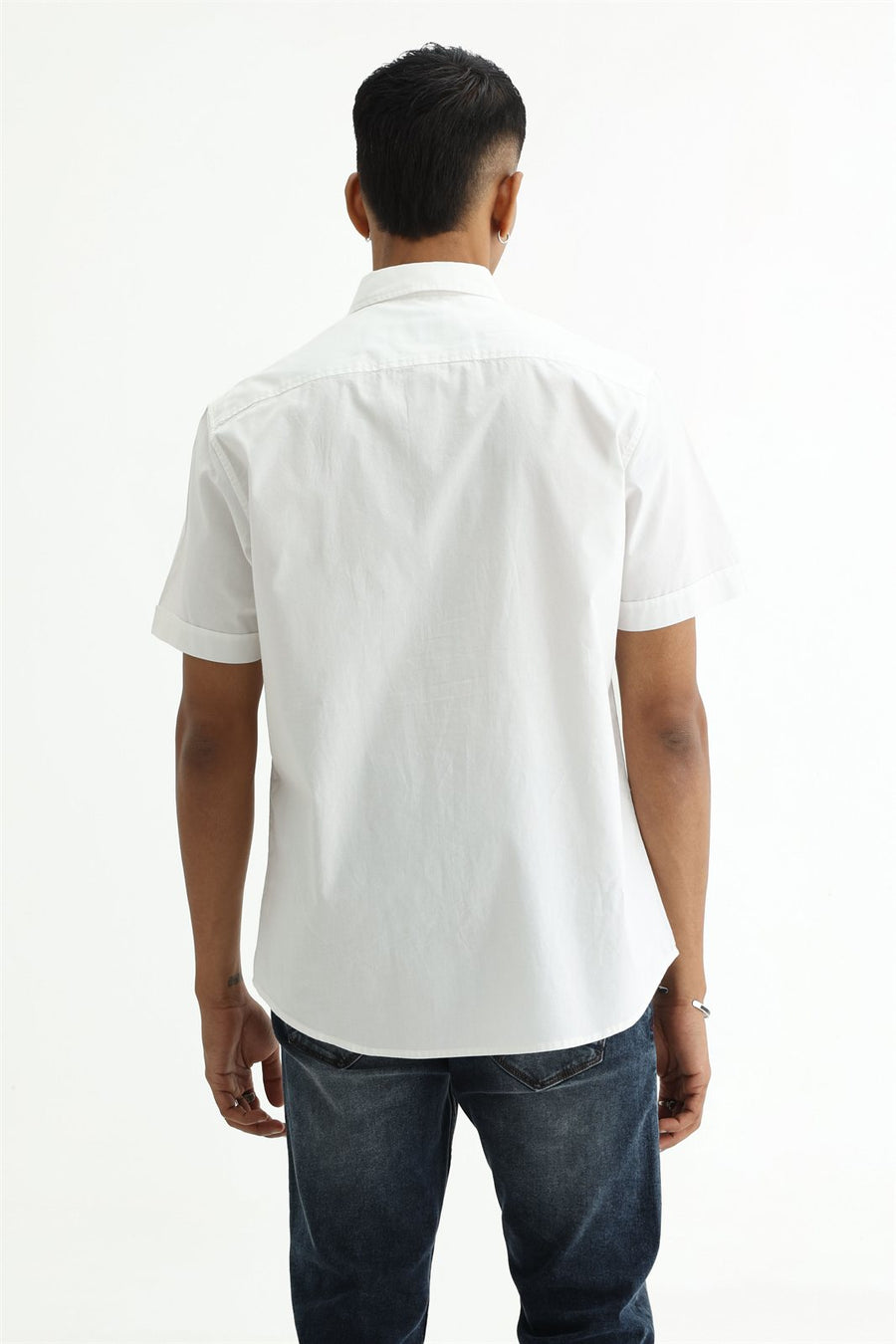 BASICS SLIM FIT  COTTON OXFORD HALFSLEEVES SHIRT