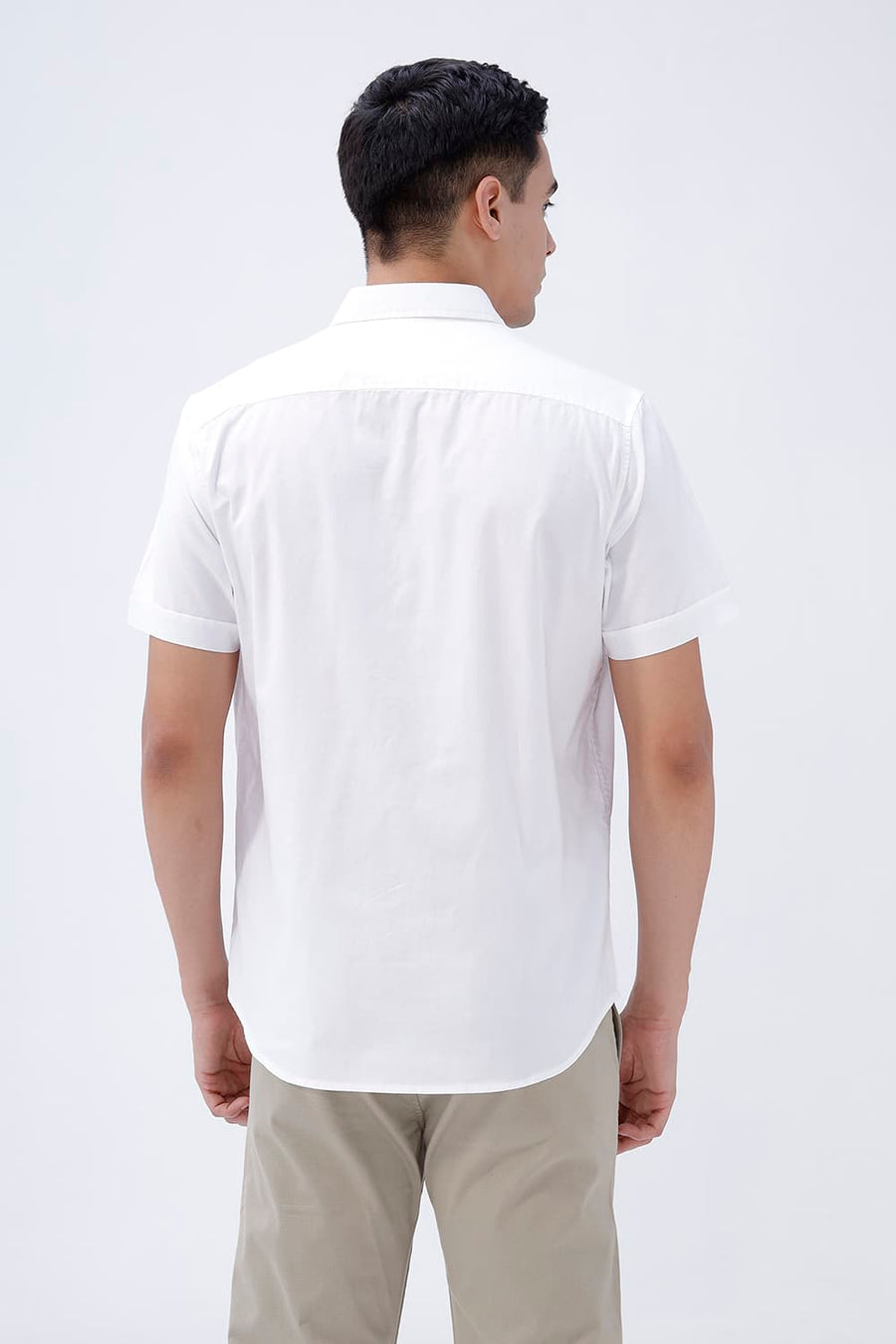 BASICS SLIM FIT  COTTON OXFORD HALFSLEEVES SHIRT