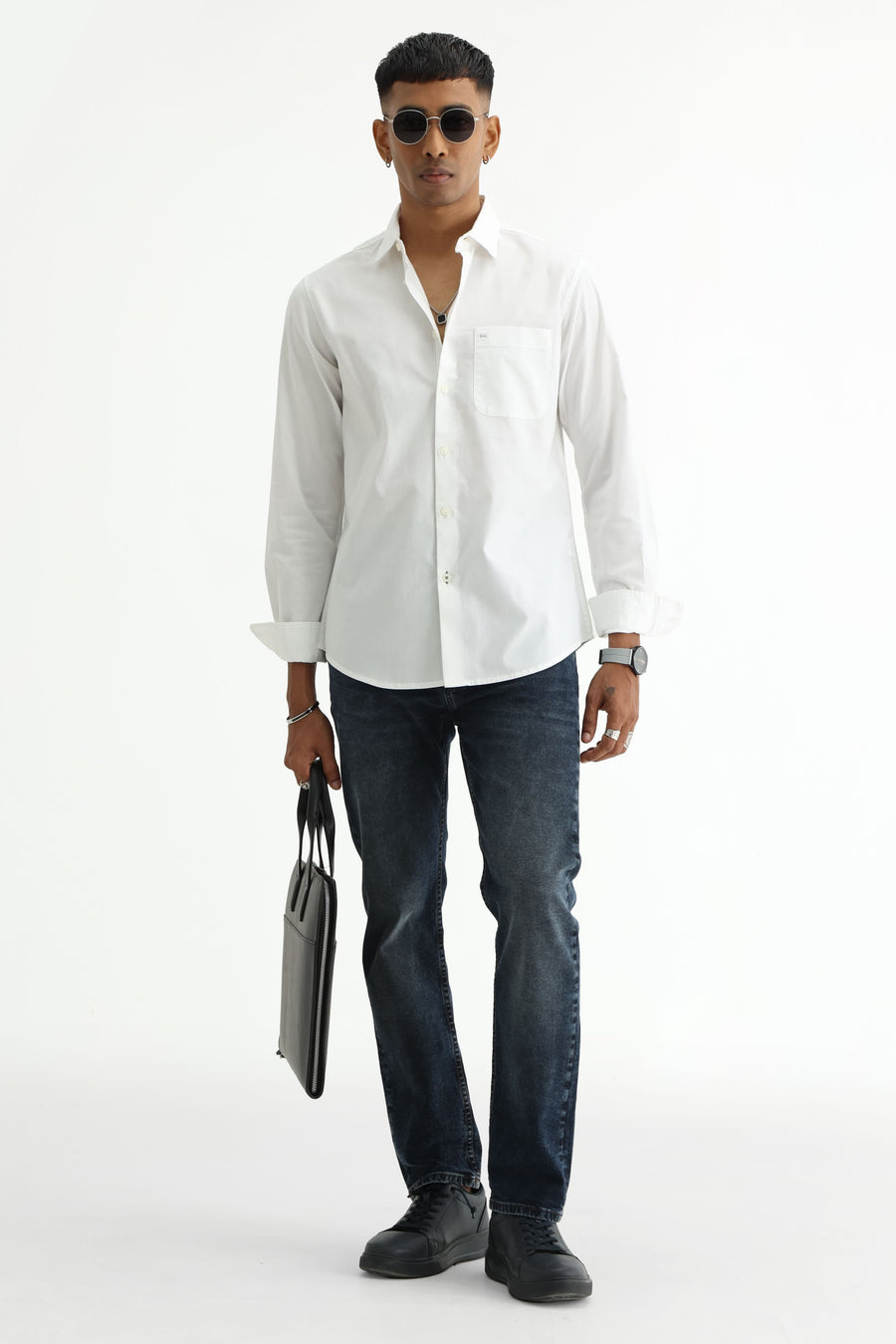 BASICS SLIM FIT  COTTON OXFORD SHIRT